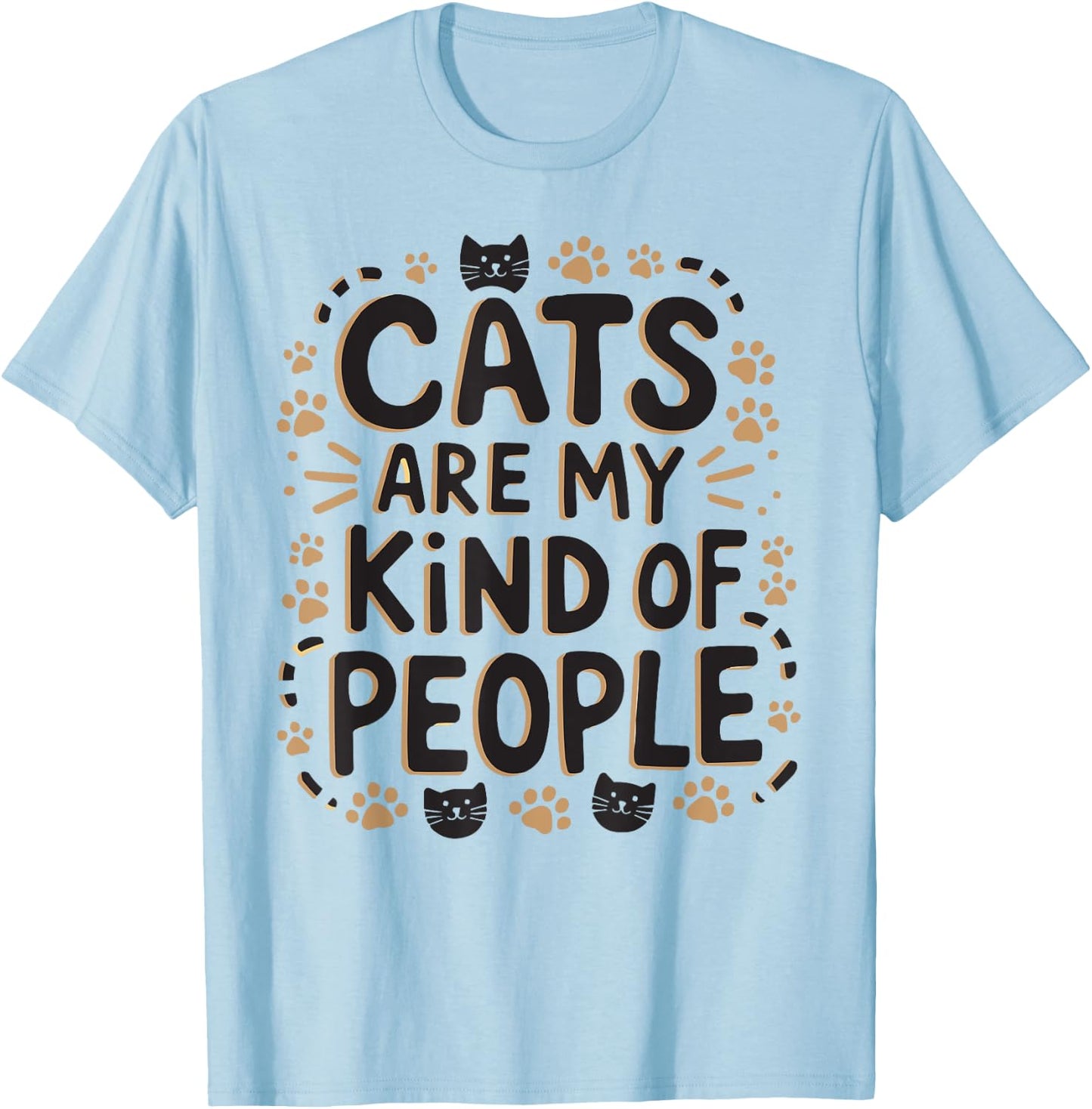 Anti Human Pro Cat Lover Kitty Meow Cat Owner T-Shirt - T-Shirt | Light Blue