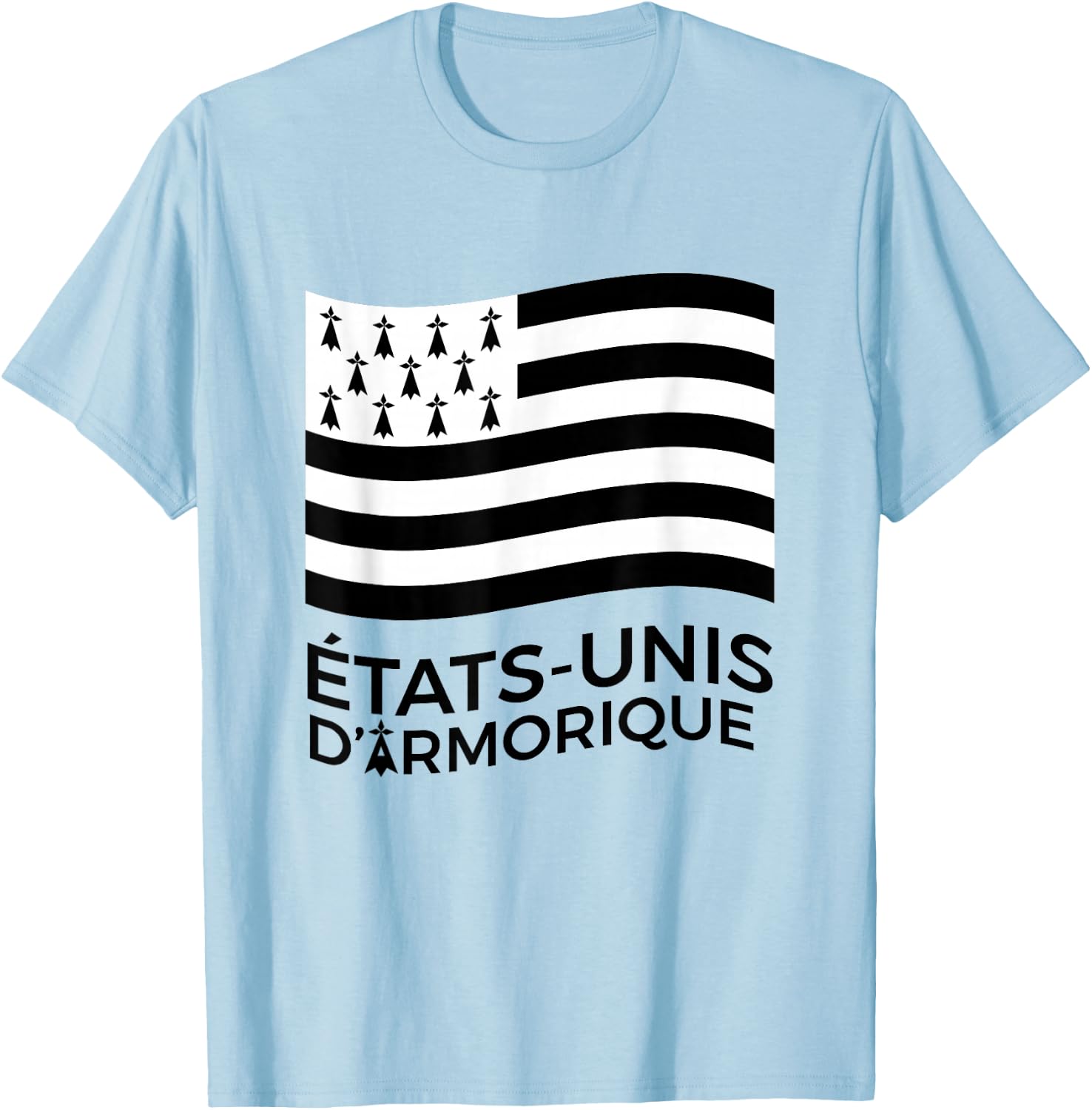 Gift Brittany United States of Armorique Humour Breton , white, S T-Shirt - T-Shirt | Light Blue