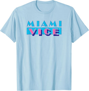 Miami Vice Logo , gray, s T-Shirt - T-Shirt | Light Blue