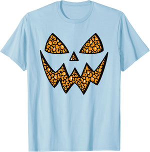 Halloween Jack O Lantern Pumpkin Face Men Women Kids T-Shirt - T-Shirt | Light Blue