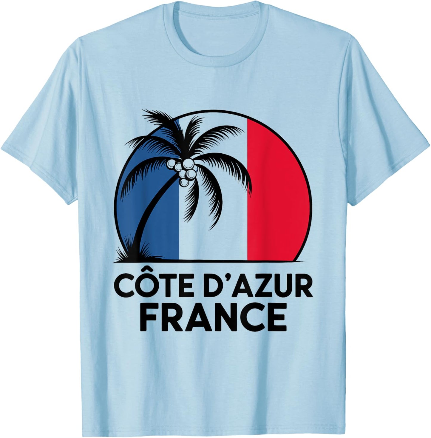 Cote d'Azur France Holiday Souvenir Beach , white, S T-Shirt - T-Shirt | Light Blue