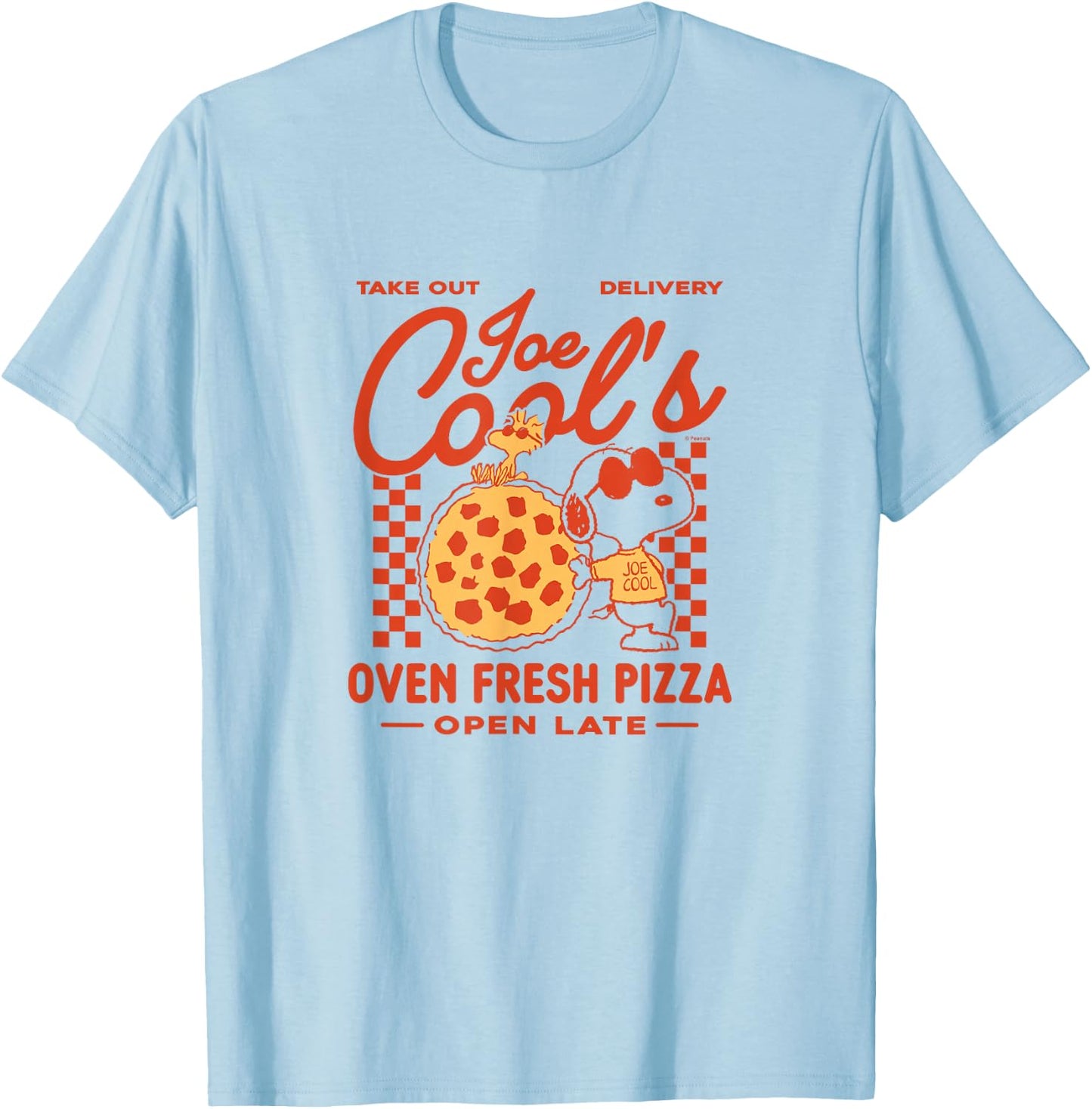 Peanuts - Joe Cool Pizza T-Shirt - T-Shirt | Light Blue