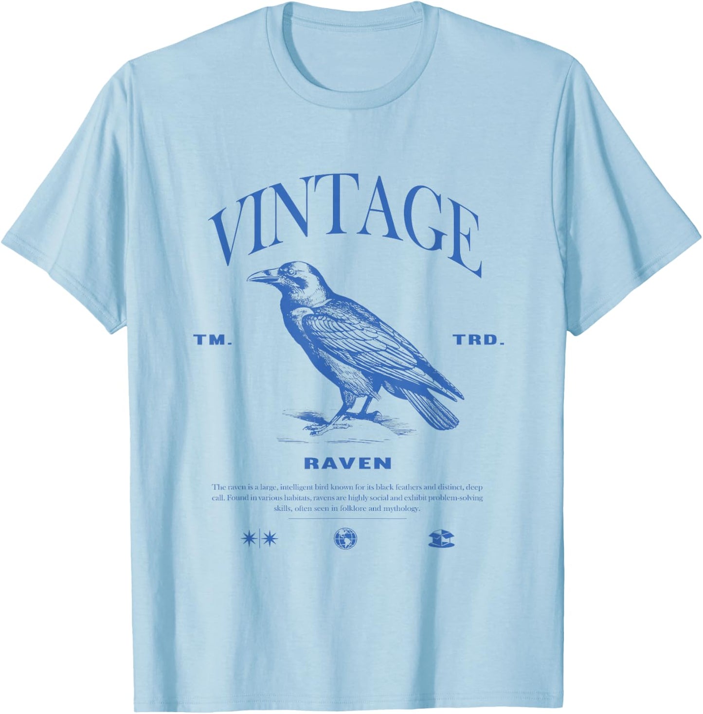Raven Vintage T-Shirt - T-Shirt | Light Blue