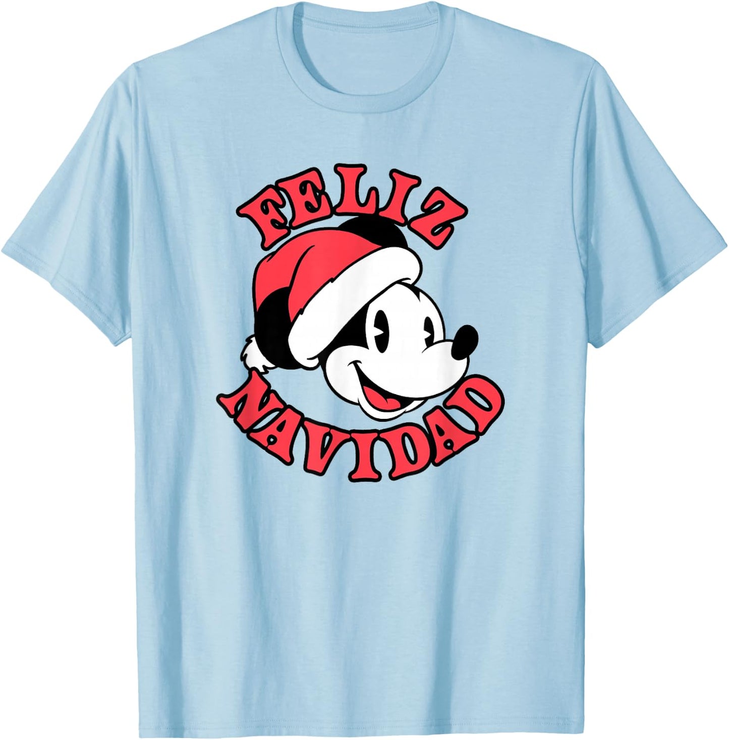 Disney Mickey & Friends Christmas Feliz Navidad Mickey T-Shirt - T-Shirt | Light Blue