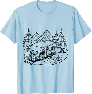 Coloring camping caravan and painting them yourself T-Shirt - T-Shirt | Light Blue