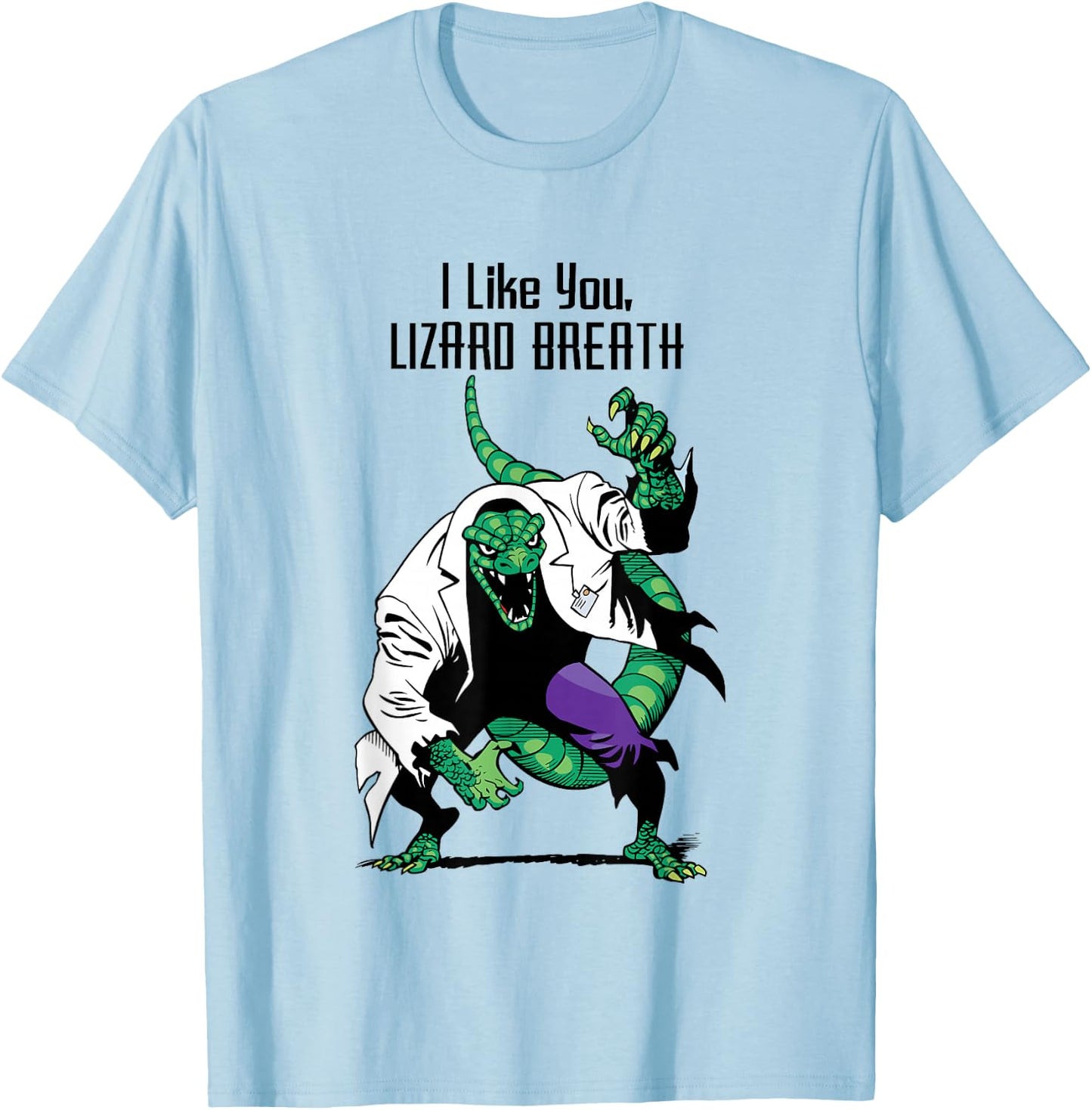 Marvel Valentine's Day I Like You Lizard Breath T-Shirt - T-Shirt | Light Blue