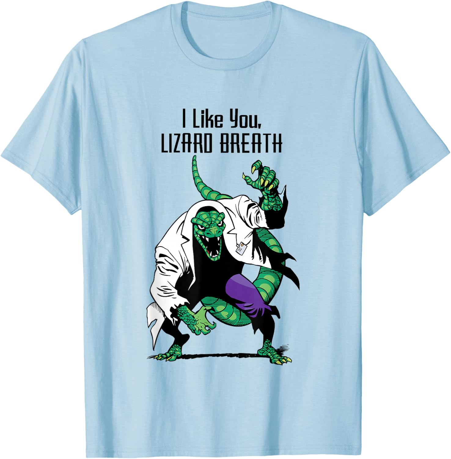 Marvel Valentine's Day I Like You Lizard Breath T-Shirt - T-Shirt | Light Blue