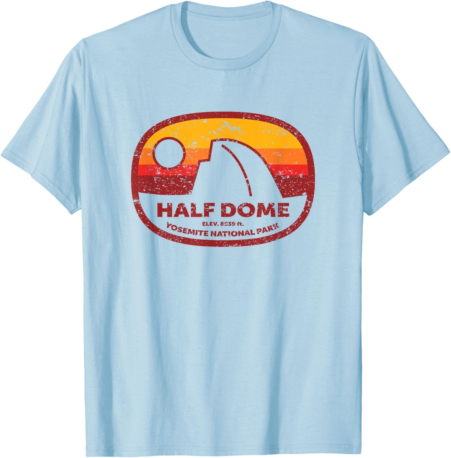 Retro Half Dome Yosemite Nat'l Park California souvenir T-Shirt - T-Shirt | Light Blue