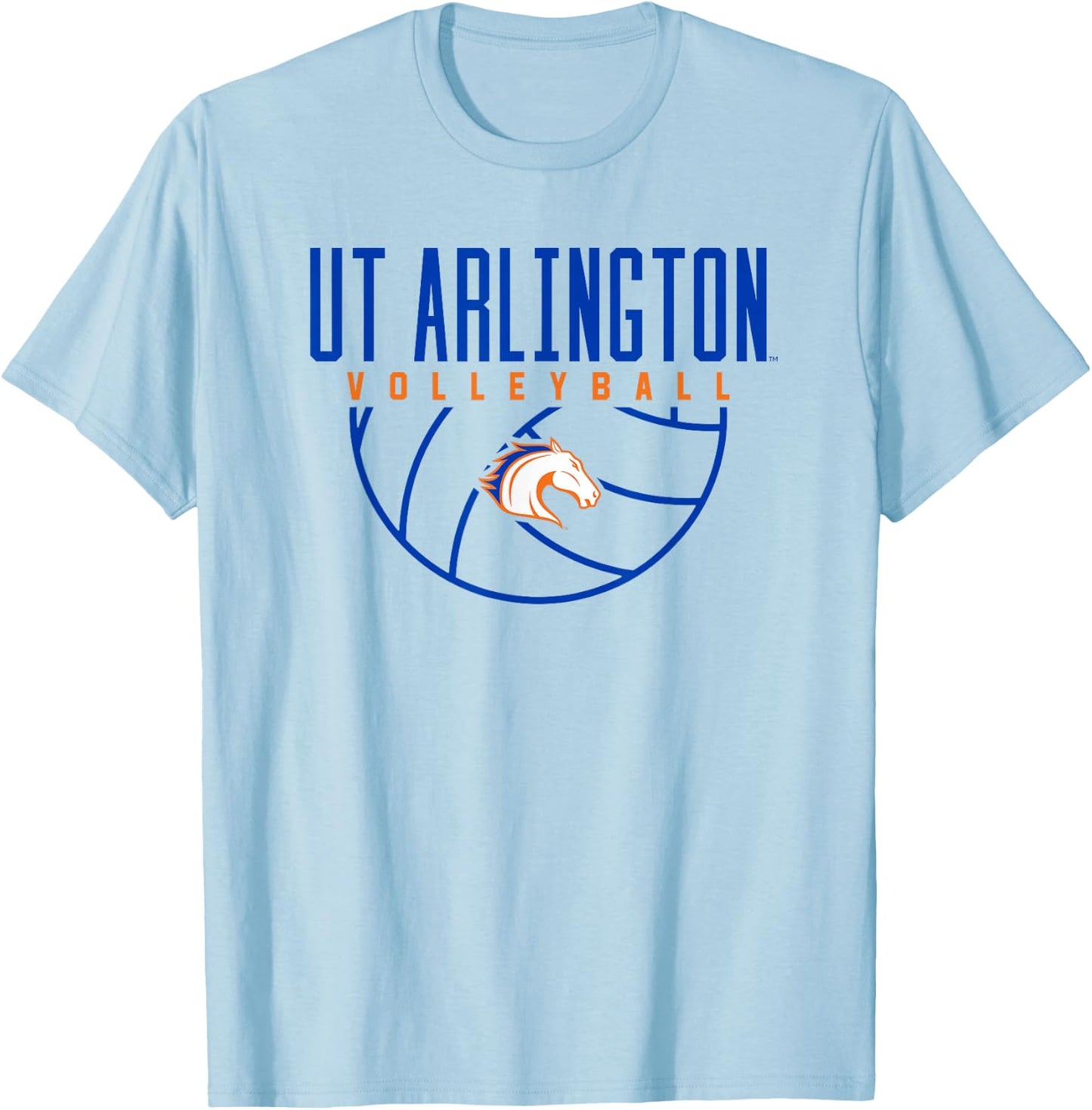 Campus Lab UTA Mavericks Volleyball , -Adults, Grey, Small, Short Sleeve T-Shirt - T-Shirt | Light Blue