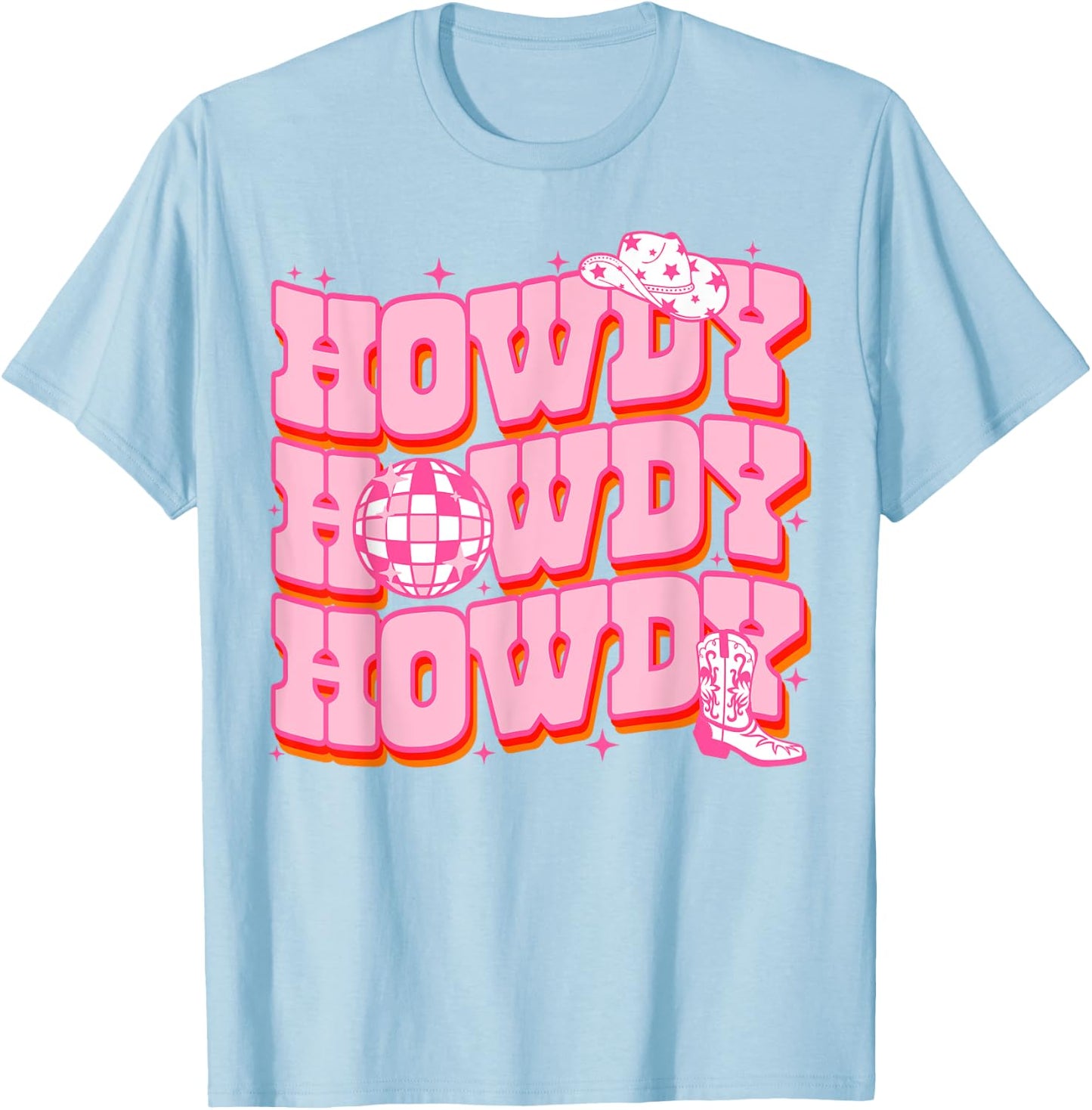 Howdy Southern Western Girl Country Rodeo Pink Cowgirl Women T-Shirt - T-Shirt | Light Blue