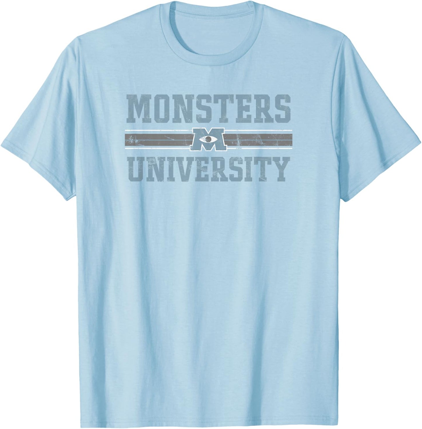 Disney Pixar Monsters University Simple Boarder Collegiate T-Shirt - T-Shirt | Light Blue