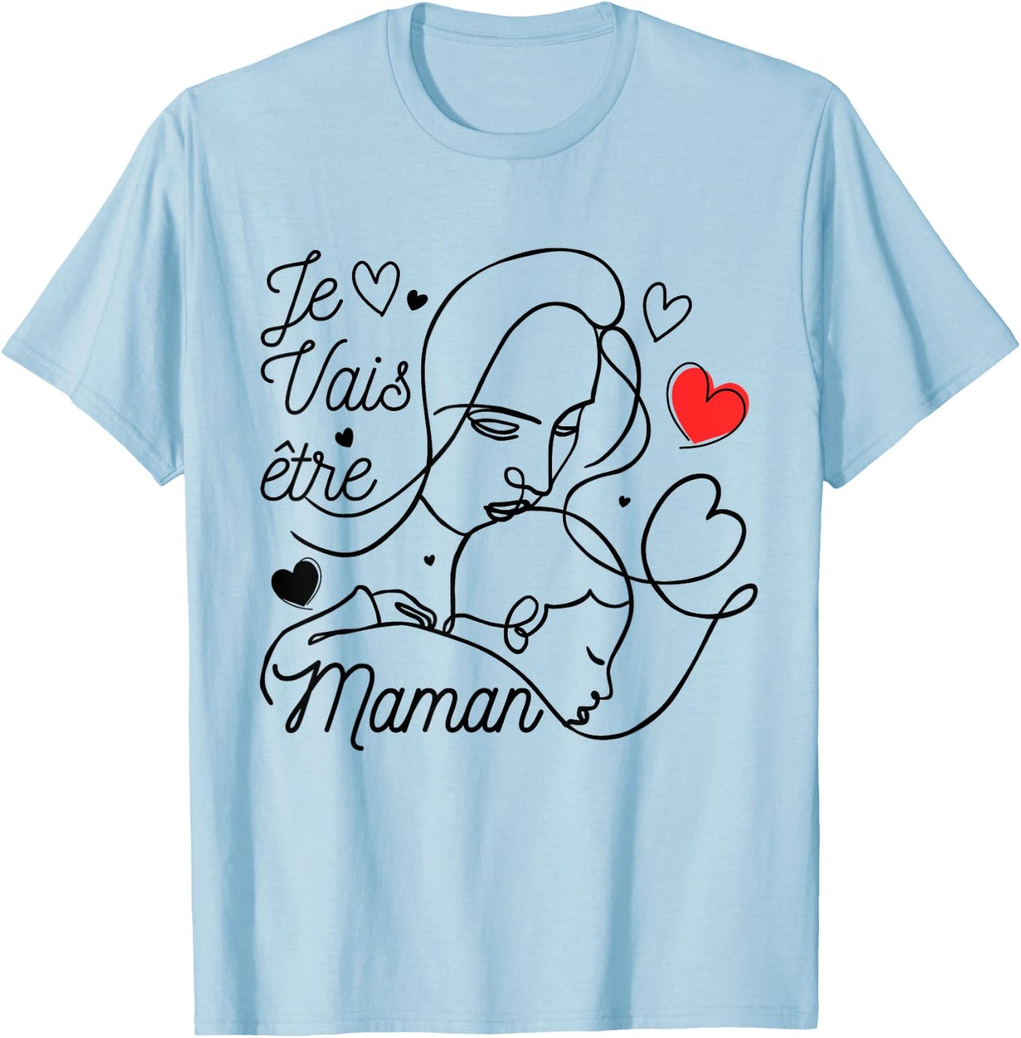 Pregnant woman Future Mom 2025 announcement pregnancy original , white, S T-Shirt - T-Shirt | Light Blue