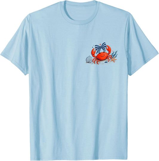 Funny If Crabby Please Return to The Beach Summer (2-Sided) T-Shirt - T-Shirt | Light Blue