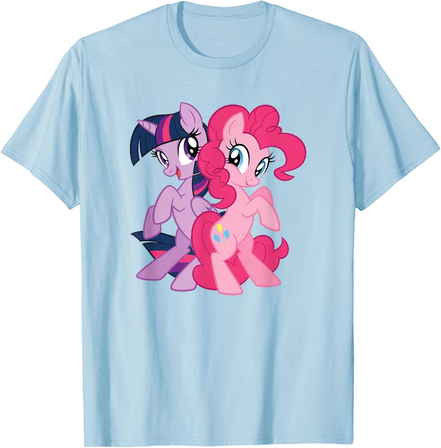 Twilight Sparkle And Pinkie Pie Back To Back T-Shirt - T-Shirt | Light Blue