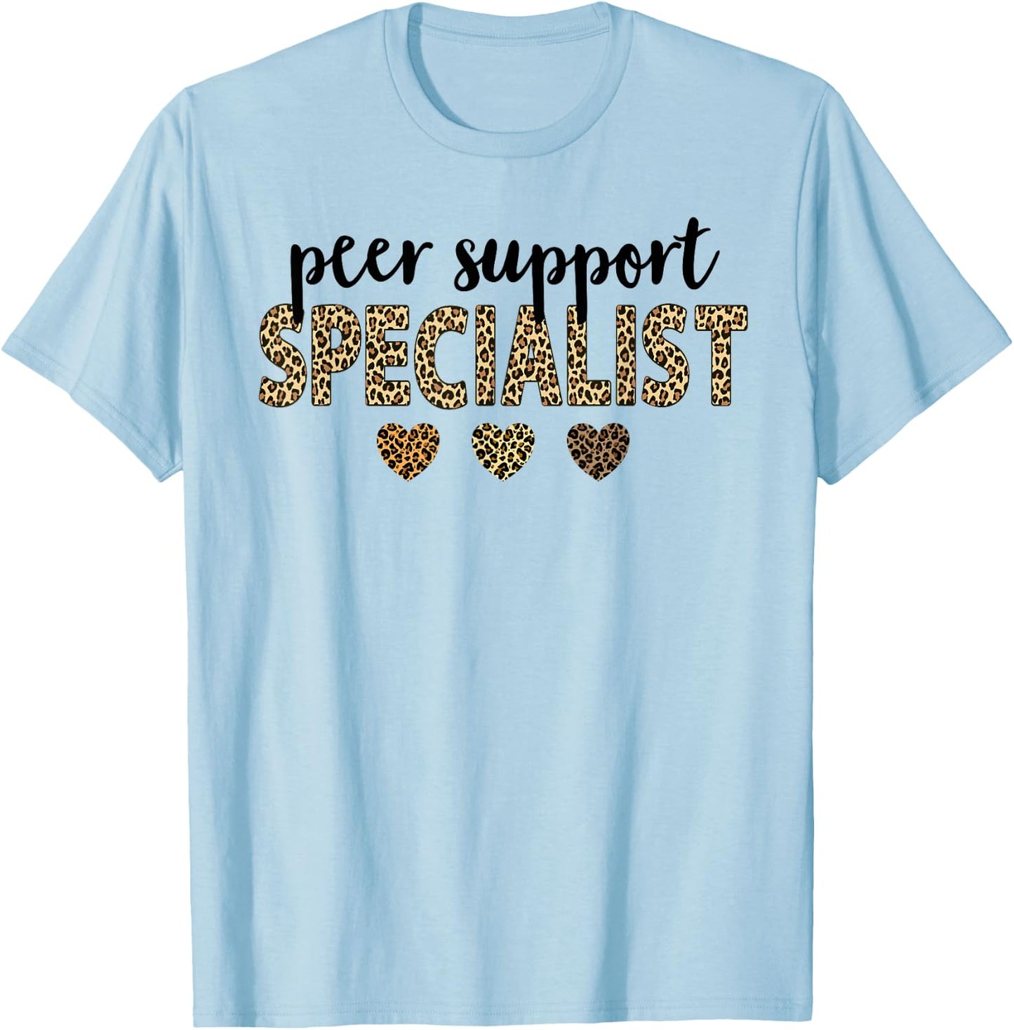 peer support Specialist Squad Funny Specialist Leopard T-Shirt - T-Shirt | Light Blue