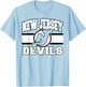 New Jersey Devils Stripe Red Officially Licensed T-Shirt - T-Shirt | Light Blue