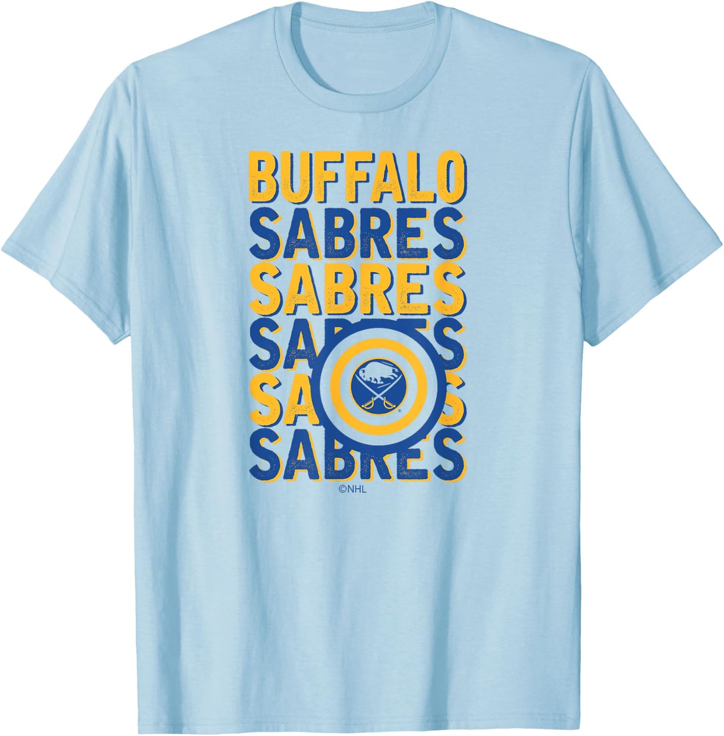 Buffalo Sabres Repeat White Officially Licensed T-Shirt - T-Shirt | Light Blue