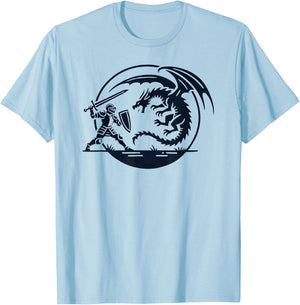 Medieval Dragon Knight Renaissance Fair Faire Festival Theme T-Shirt - T-Shirt | Light Blue
