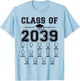 Class of 2039 Grow With Me Pre-K To 12th Grade Checklist T-Shirt - T-Shirt | Light Blue
