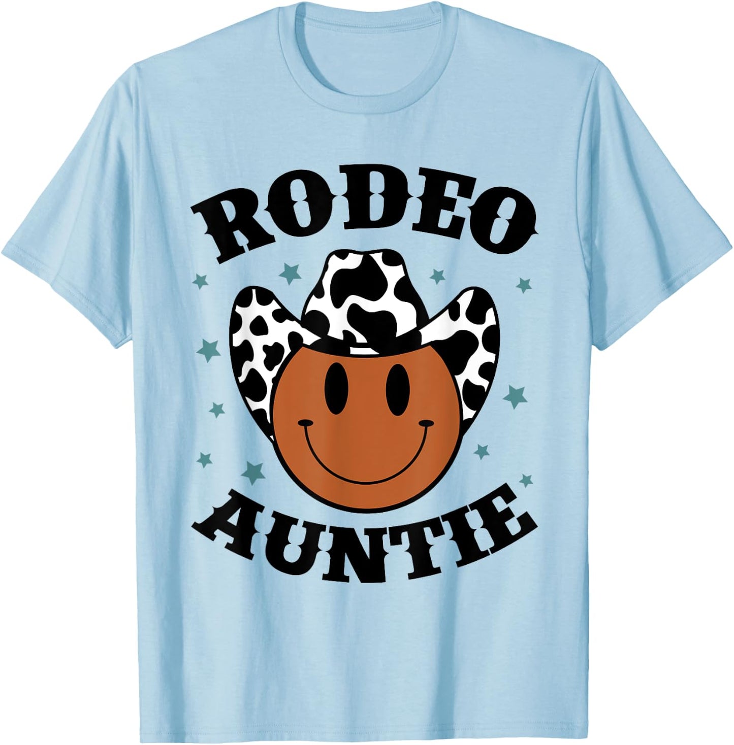 Rodeo Auntie Western Rodeo Cowboy Birthday Party Matching T-Shirt - T-Shirt | Light Blue