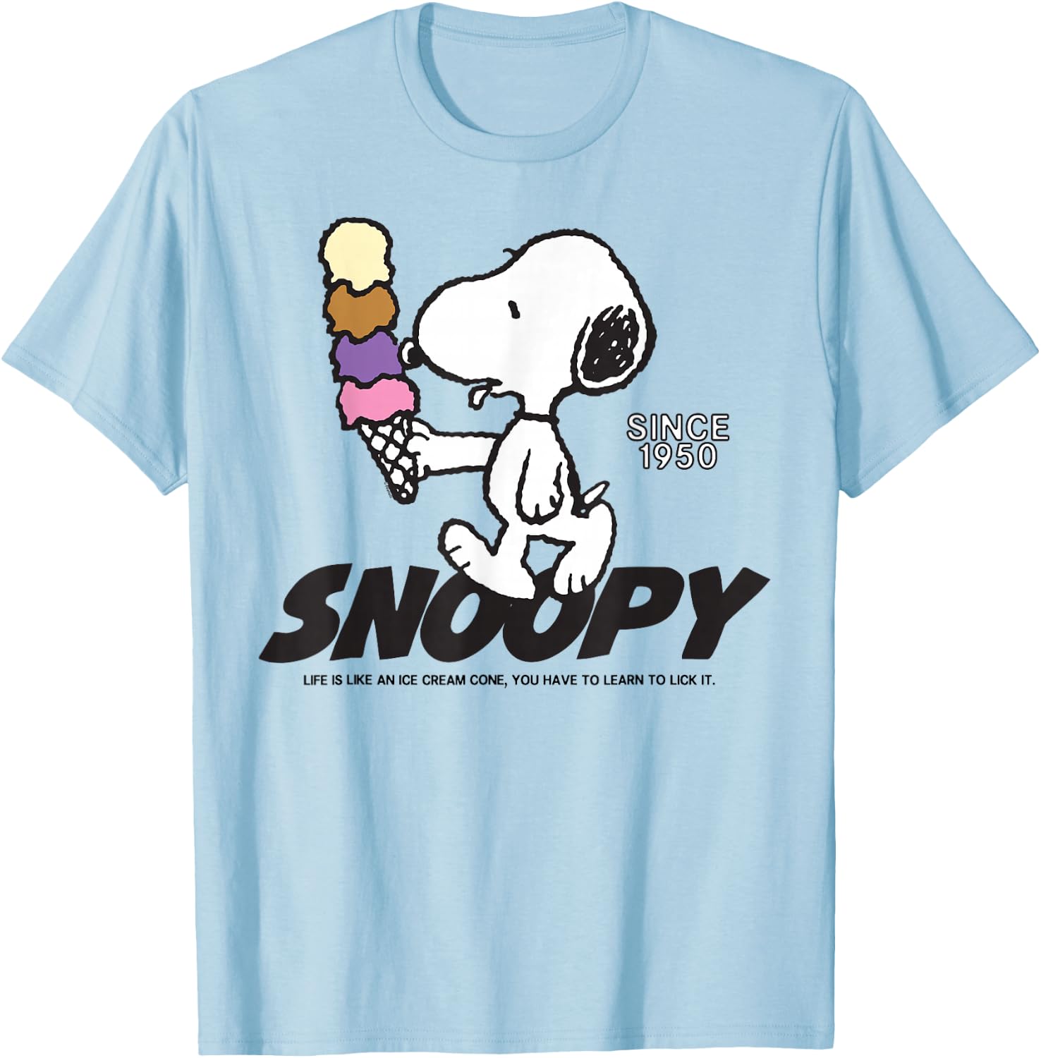 Peanuts Snoopy Ice Cream Cone T-Shirt - T-Shirt | Light Blue