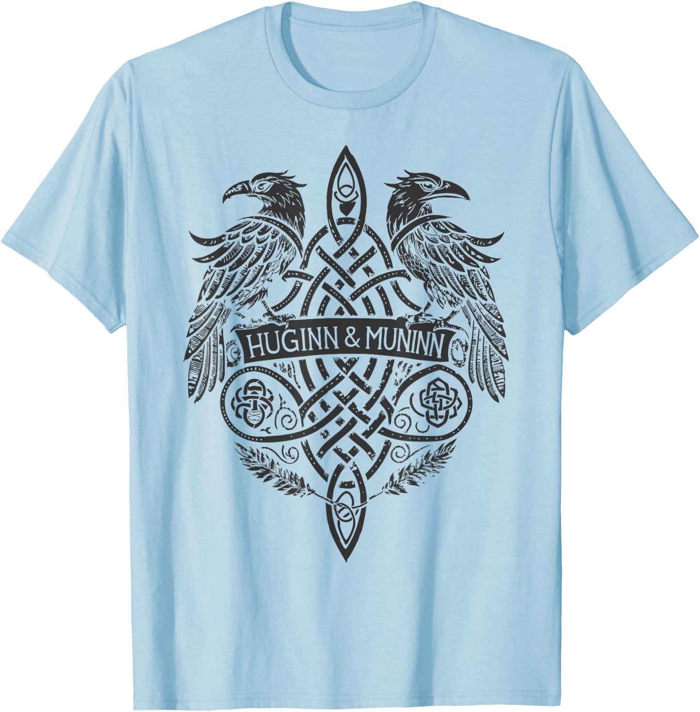 Viking Symbol – Huginn & Muninn Celtic Knotwork T-Shirt - T-Shirt | Light Blue