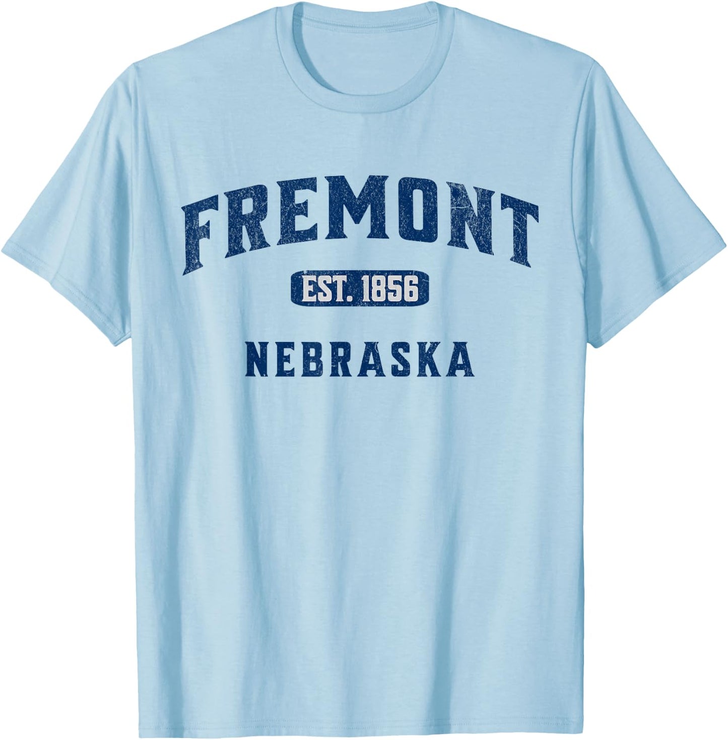 Vintage Athletic Souvenir Visit Fremont Nebraska T-Shirt - T-Shirt | Light Blue