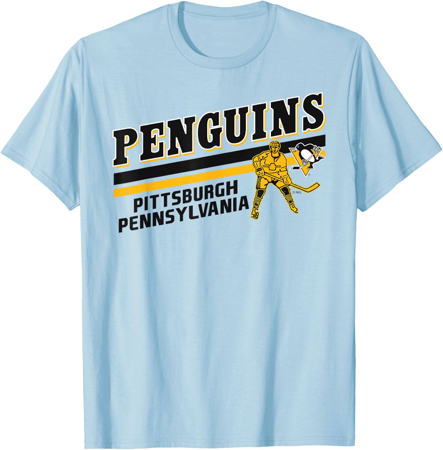 Pittsburgh Penguins Player Gray Officially Licensed T-Shirt - T-Shirt | Light Blue