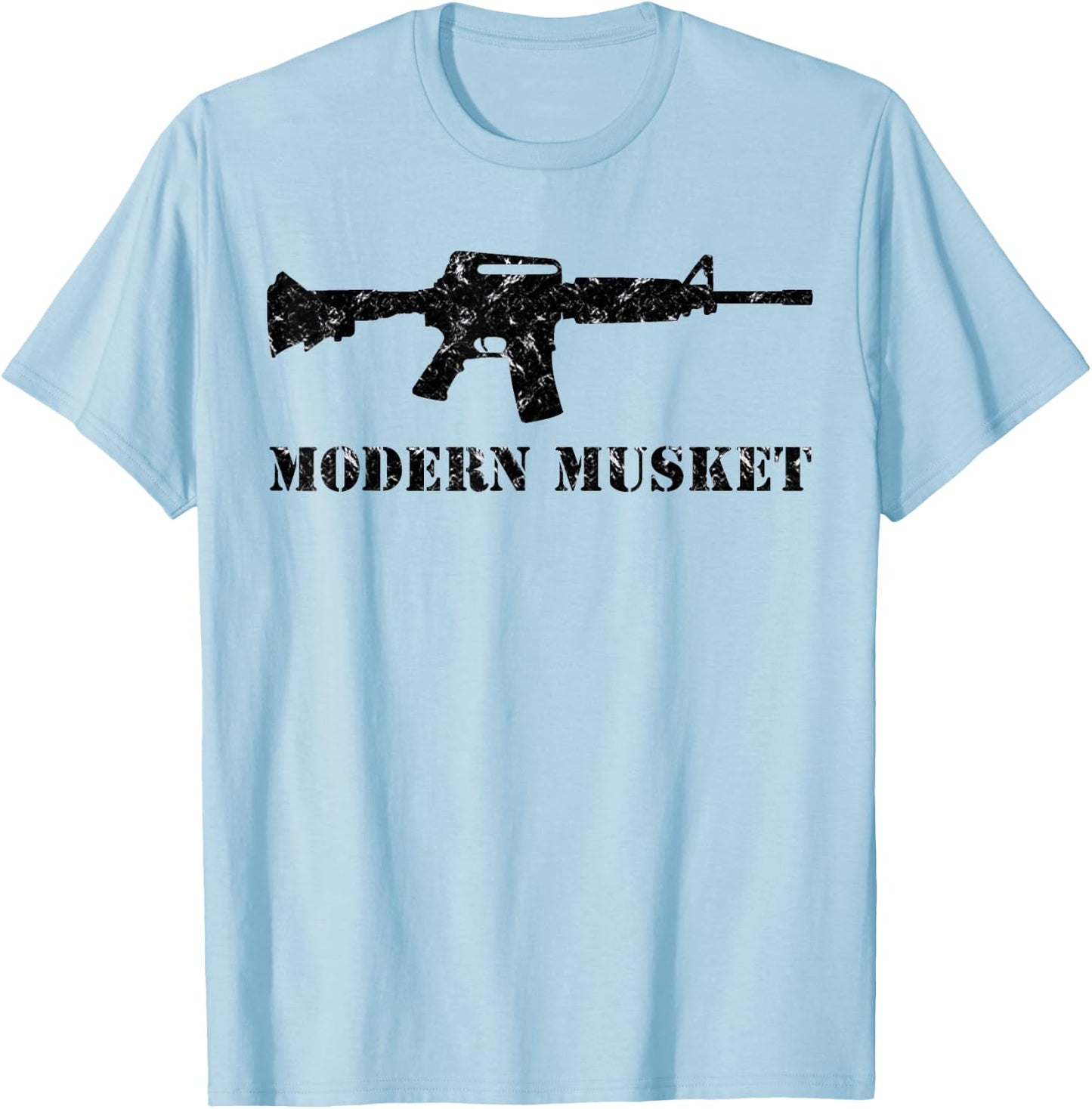 Modern Musket AR15 M16 M4 Black Assault Rifle Carbine Shirt T-Shirt - T-Shirt | Light Blue