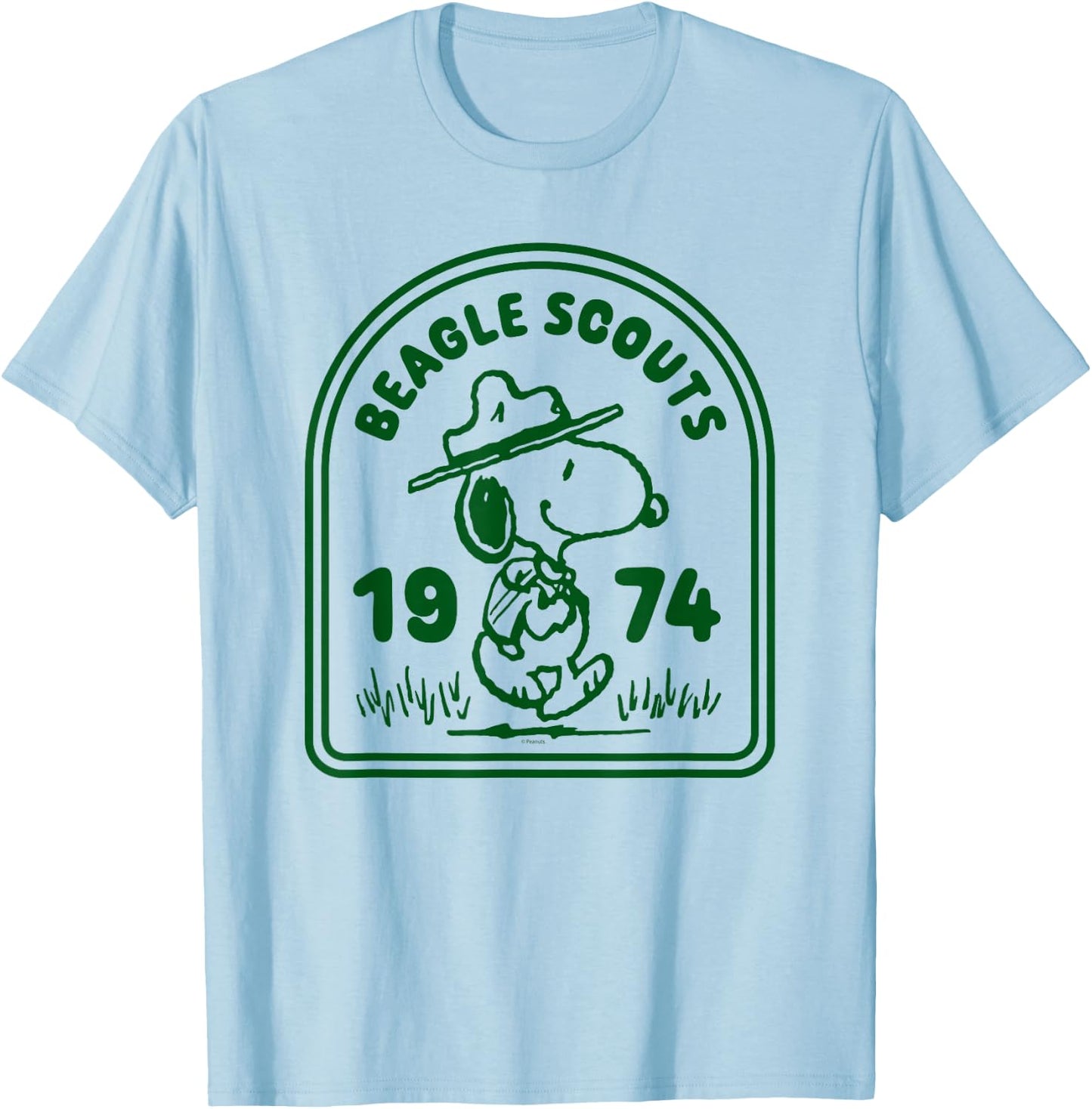 Peanuts - Beagle Scouts One Color Badge T-Shirt - T-Shirt | Light Blue