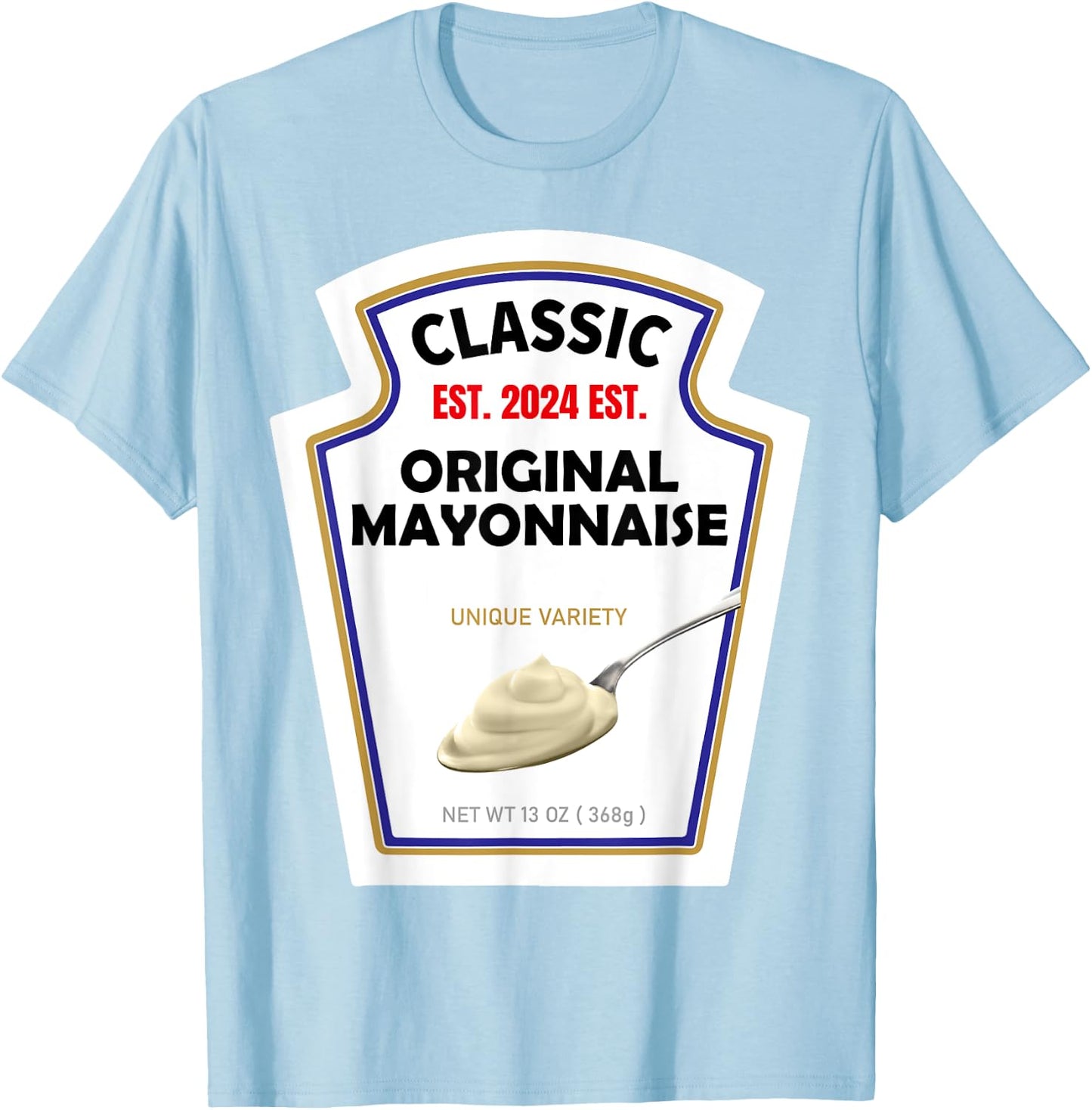 White Mayonnaise DIY Halloween Costume Couples & Group Mayo T-Shirt - T-Shirt | Light Blue