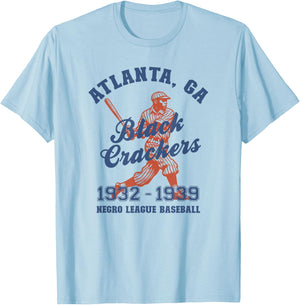 Vintage Negro League Baseball Atlanta Black Crackers T-Shirt - T-Shirt | Light Blue