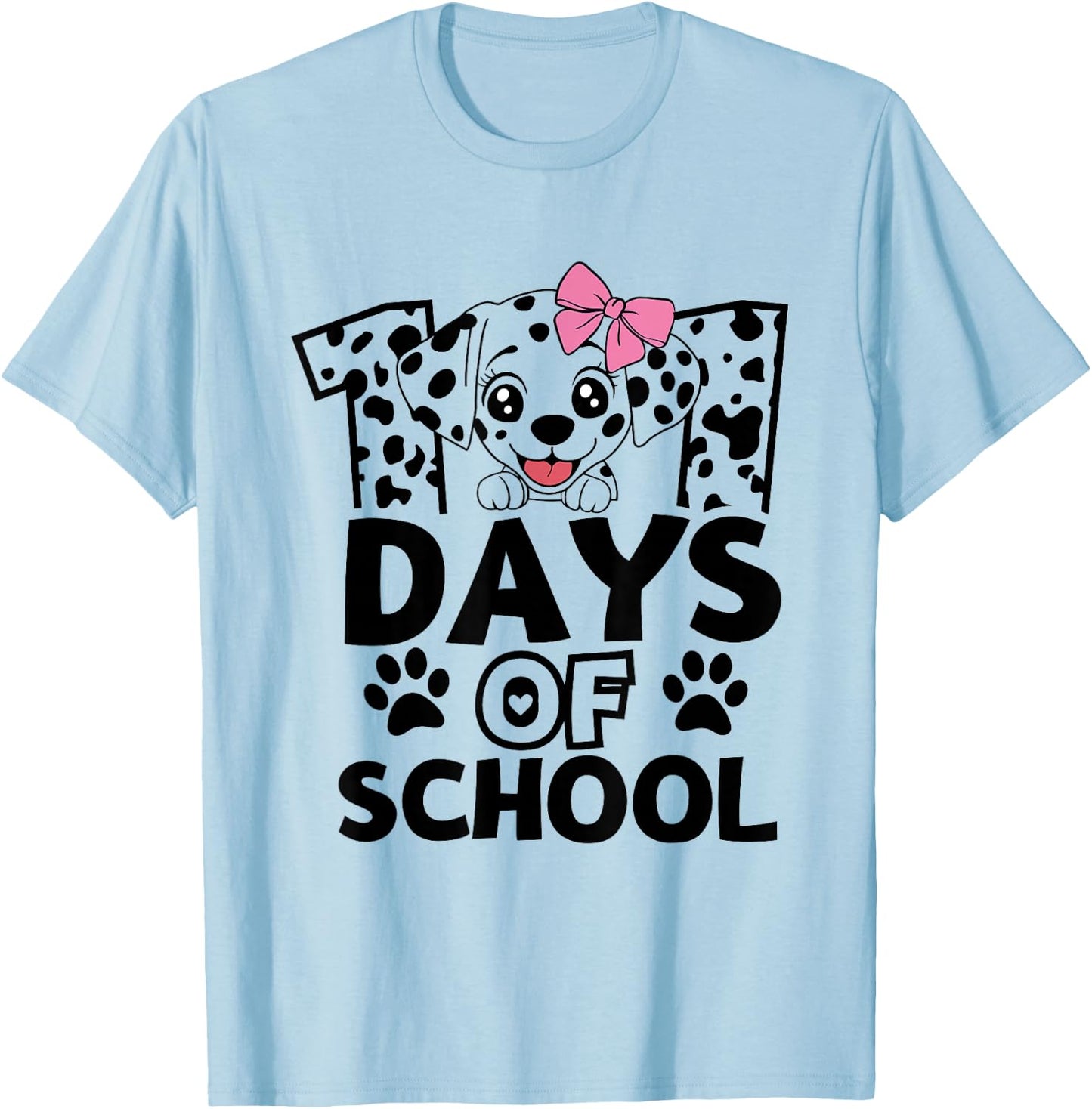 100 Days Of School Dog Lover 100th Day Of School For Girls T-Shirt - T-Shirt | Light Blue