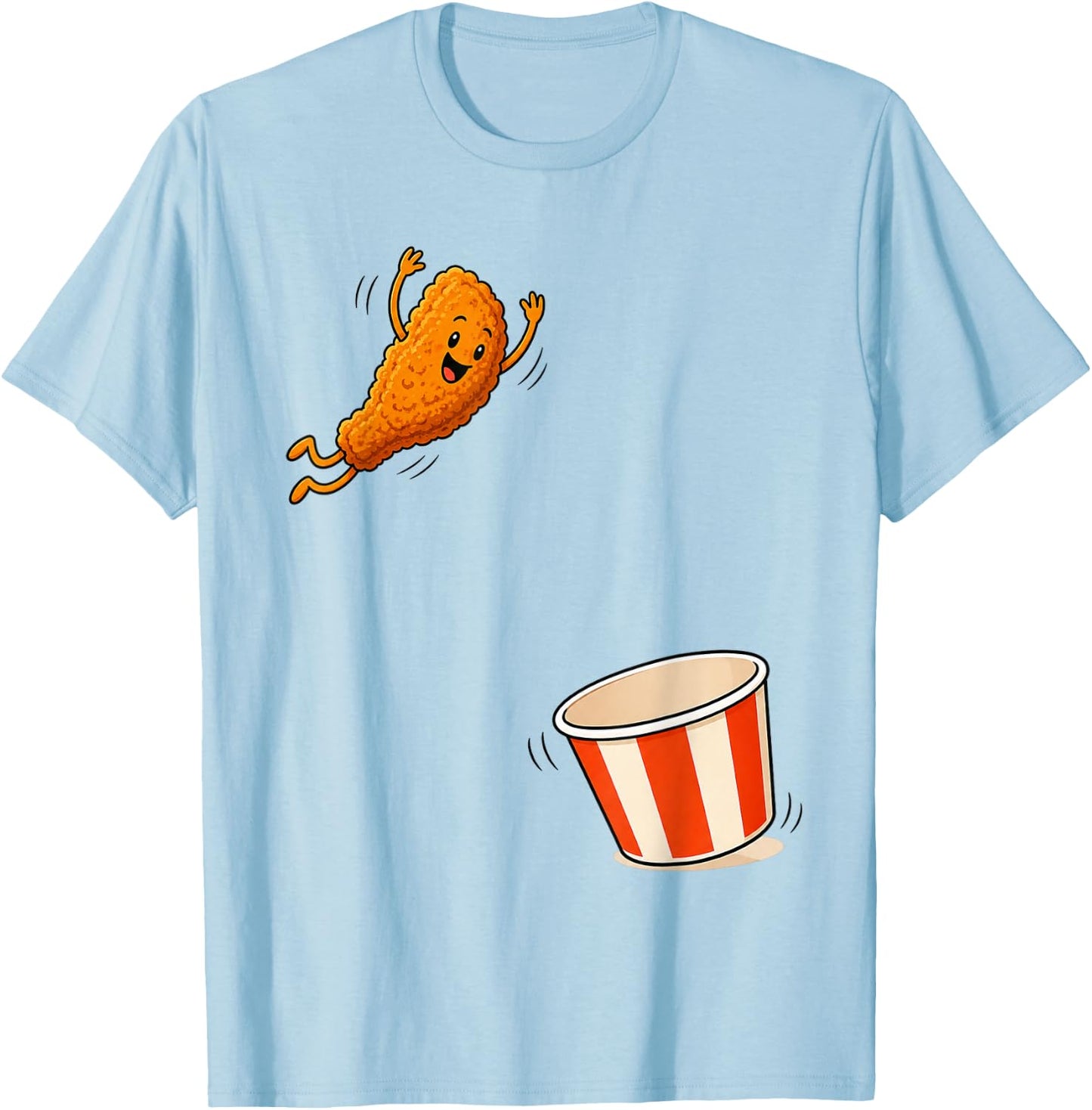 Fried Chicken Jumping Into Bucket Funny Nugget Meme Boys Kid T-Shirt - T-Shirt | Light Blue
