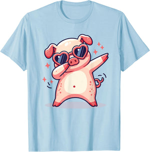 Dabbing Pig Dab Dance Pig Lovers Farmer T-Shirt - T-Shirt | Light Blue