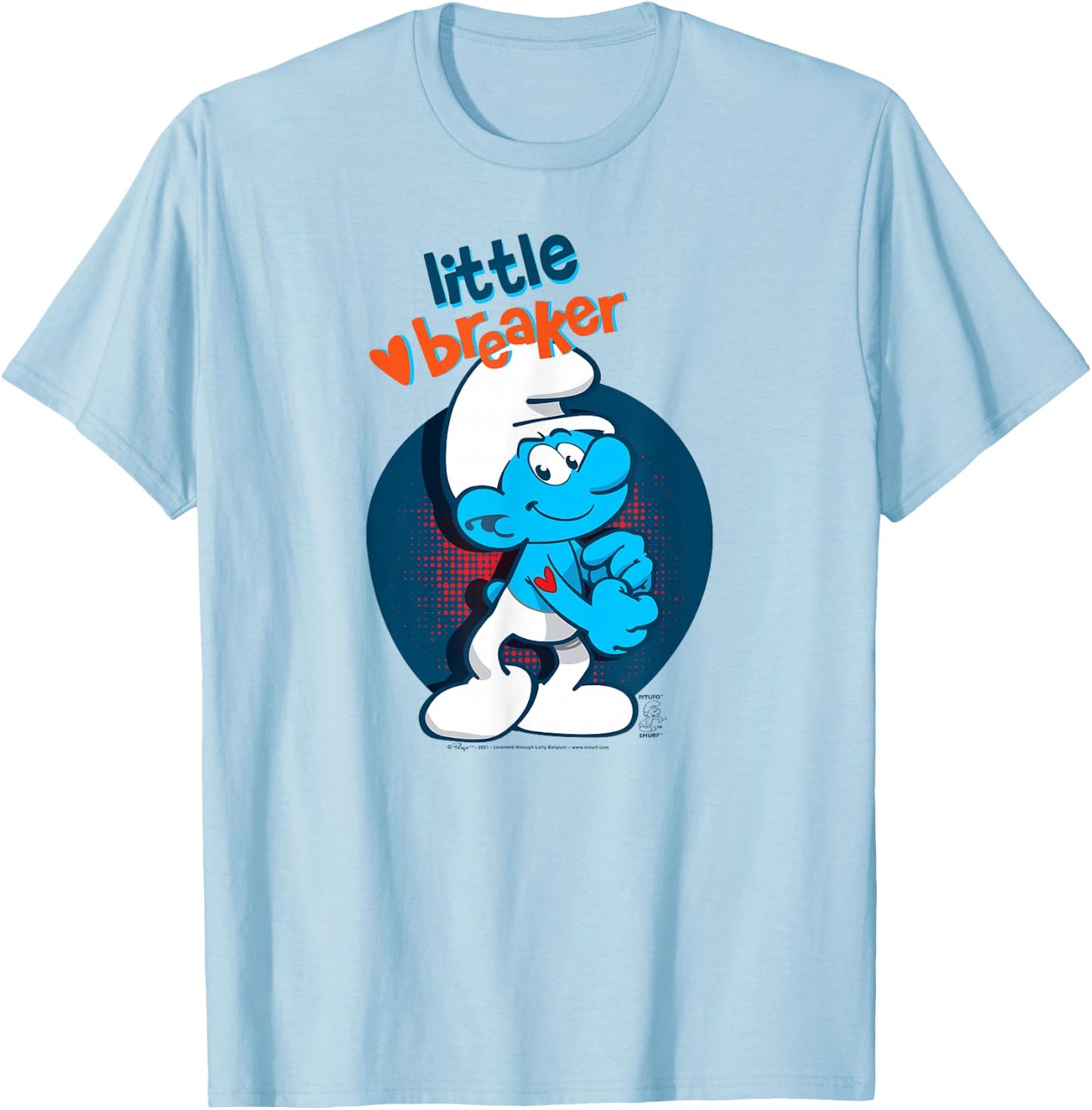 The Smurfs Hefty Smurf Little Heart Breaker T-Shirt - T-Shirt | Light Blue