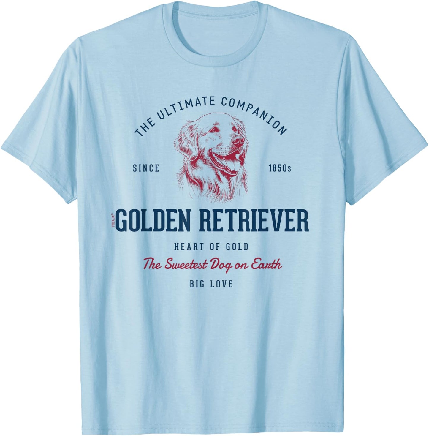 Retro Styled Vintage Golden Retriever T-Shirt - T-Shirt | Light Blue