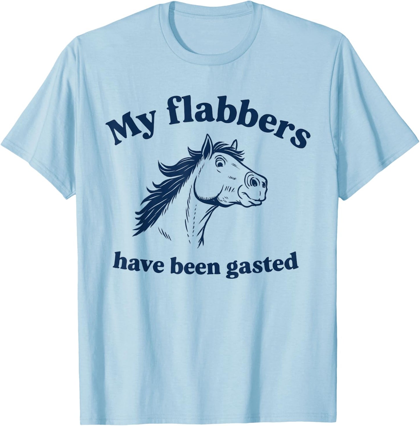 My Flabbers Have Been Gasted Distressed Retro Funny Horse T-Shirt - T-Shirt | Light Blue