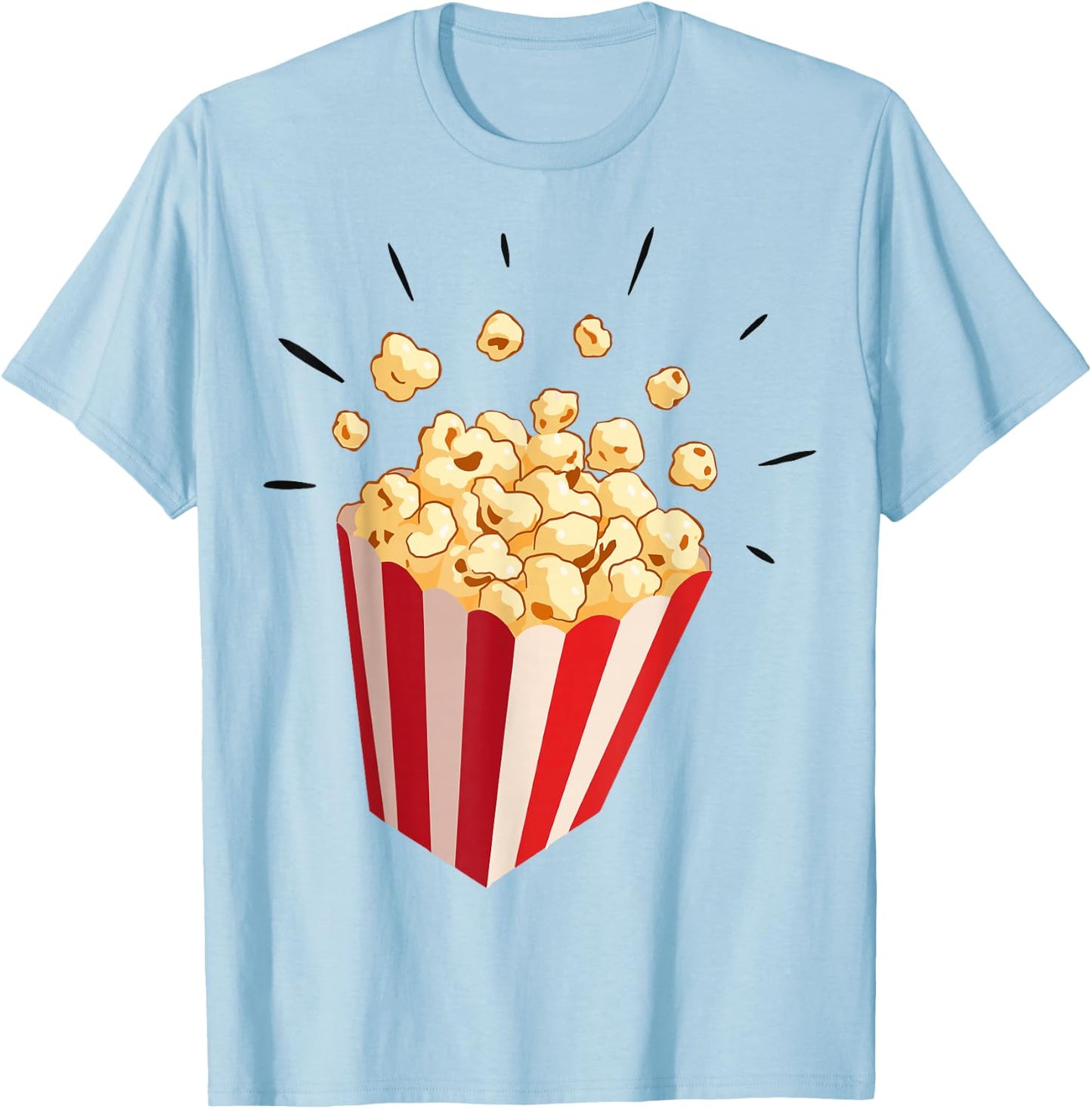 Retro Popcorn Costume for Carnival Fancy Dress , White T-Shirt - T-Shirt | Light Blue
