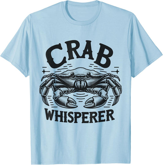 Crab Whisperer Vintage - Classic Crabbing & Fishing T-Shirt - T-Shirt | Light Blue