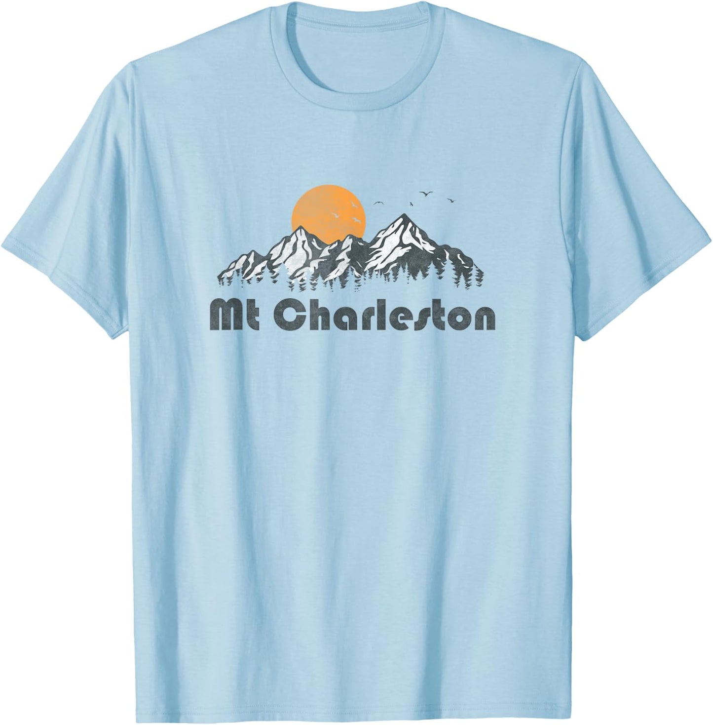 Retro Mount Charleston Nevada Vintage 80s Mountain Graphic T-Shirt - T-Shirt | Light Blue