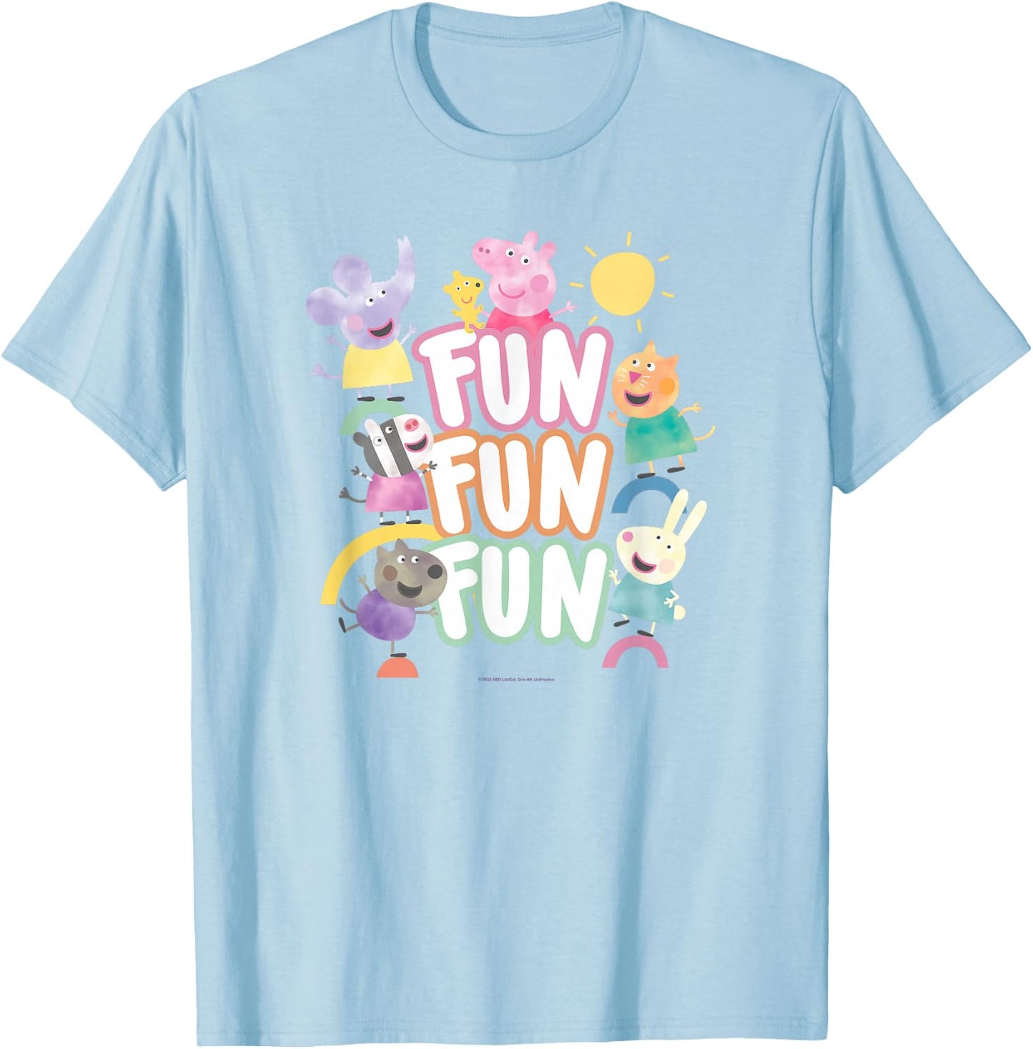 Peppa Pig Fun Fun Fun Friends Playground T-Shirt - T-Shirt | Light Blue