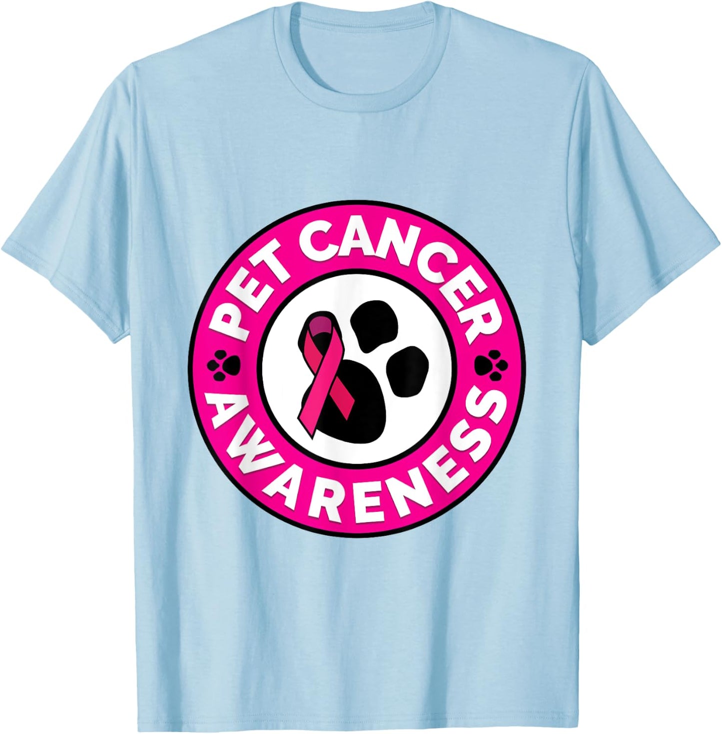 Pet Cancer Awareness T Shirt Canine Dog Cat Cancer Women Girls Kids T-Shirt - T-Shirt | Light Blue