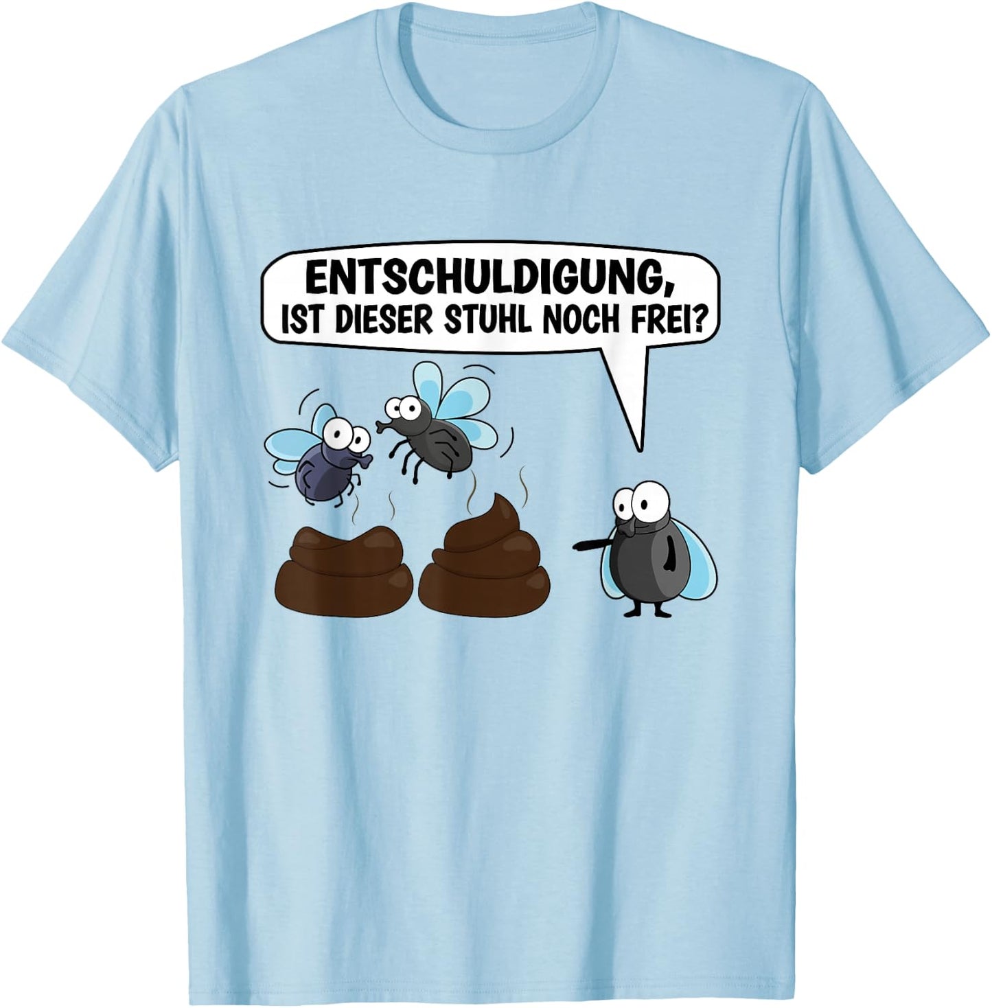 Fly Insect Entomology Word Play Poop Funny , gray, s T-Shirt - T-Shirt | Light Blue