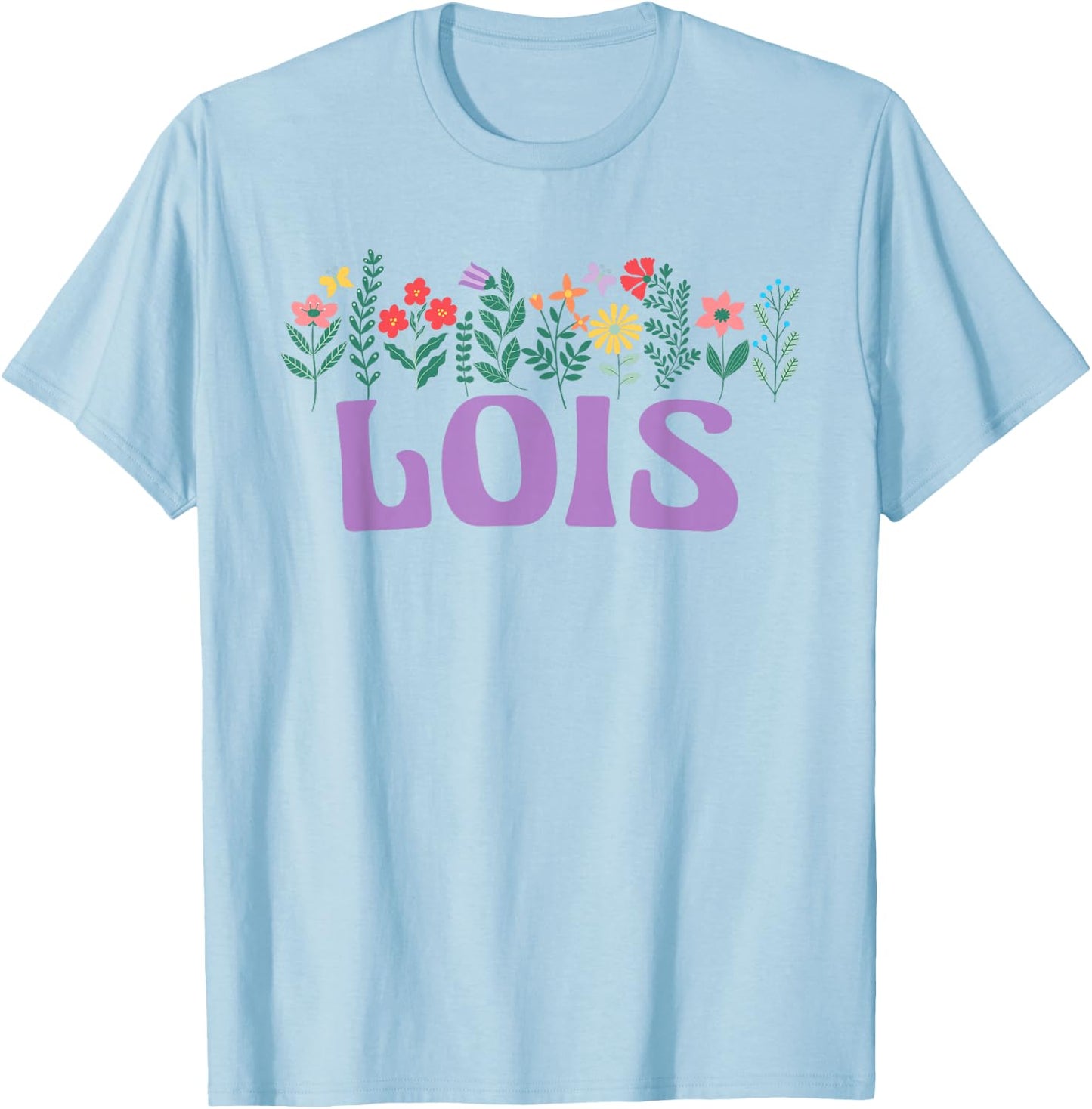 Wildflower Floral LOIS Name Mother's Day Women's T-Shirt - T-Shirt | Light Blue