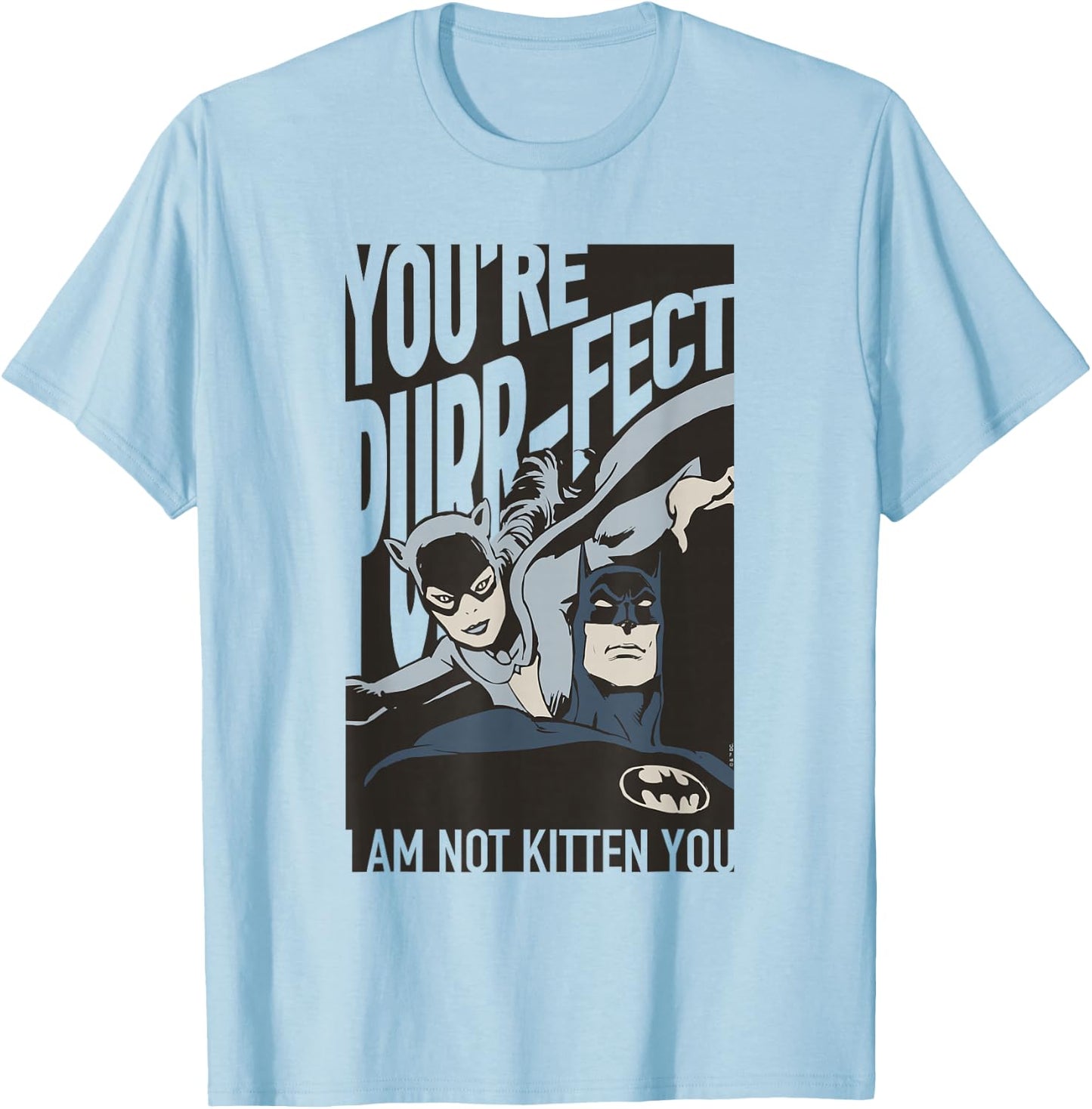 Batman Valentine's Day Catwoman You're Purrfect T-Shirt - T-Shirt | Light Blue