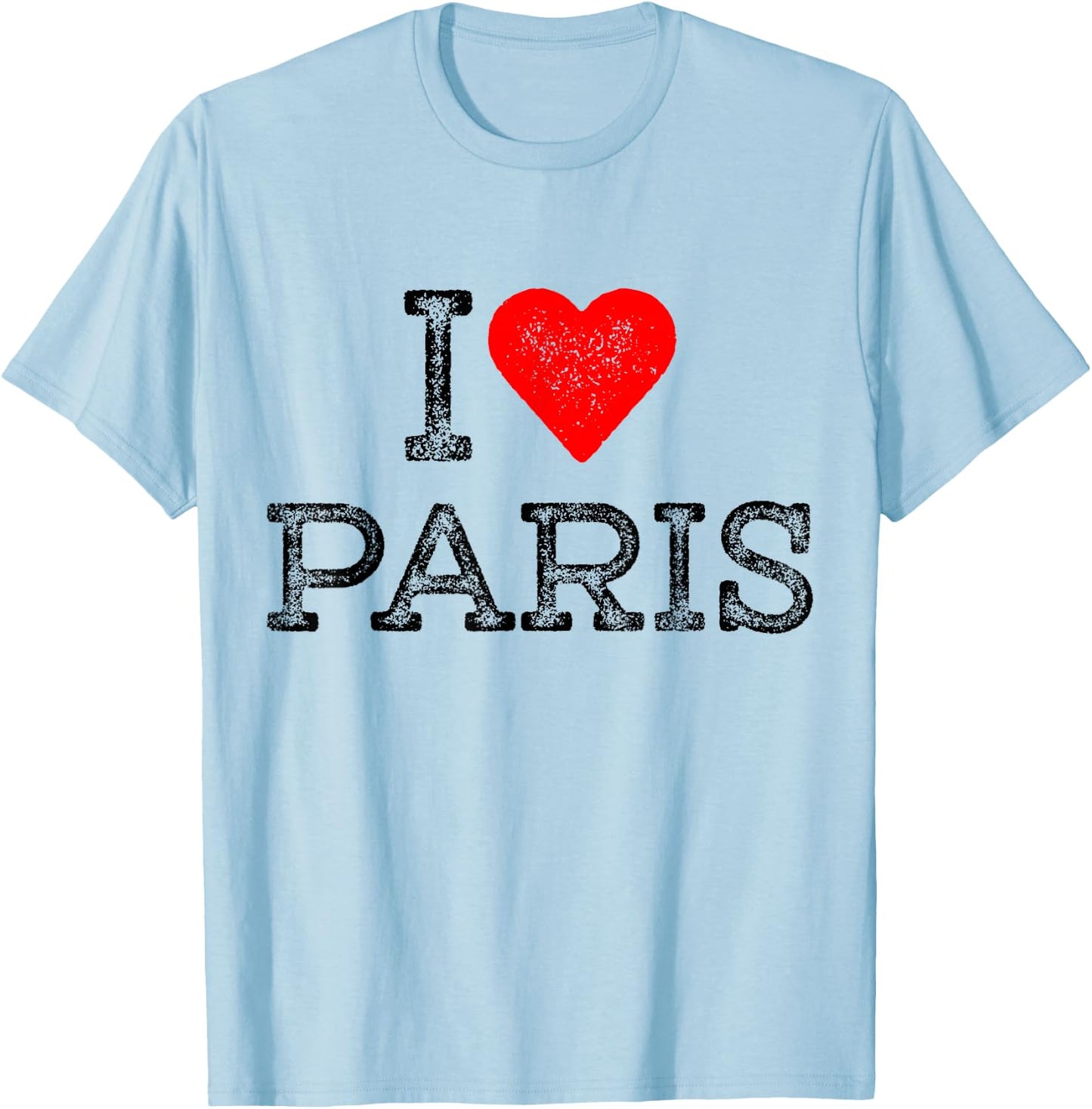 I Love Paris Souvenirs Red Heart Paris Merch France T-Shirt - T-Shirt | Light Blue