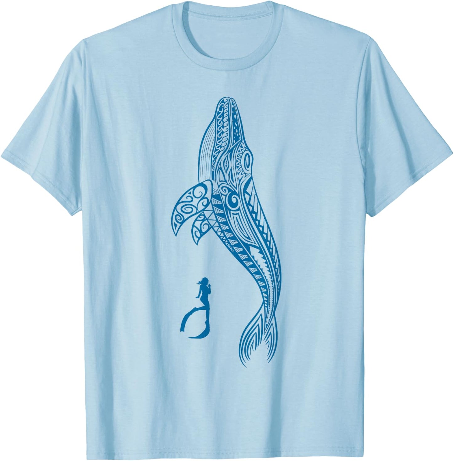 Hawaii Tribal Style Humpback Whale for Hawaiian beach lover Women Kids T-Shirt - T-Shirt | Light Blue
