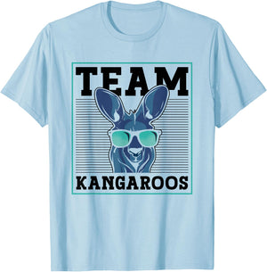 Team Kangaroos Animal Lover Australia Kangaroo T-Shirt - T-Shirt | Light Blue