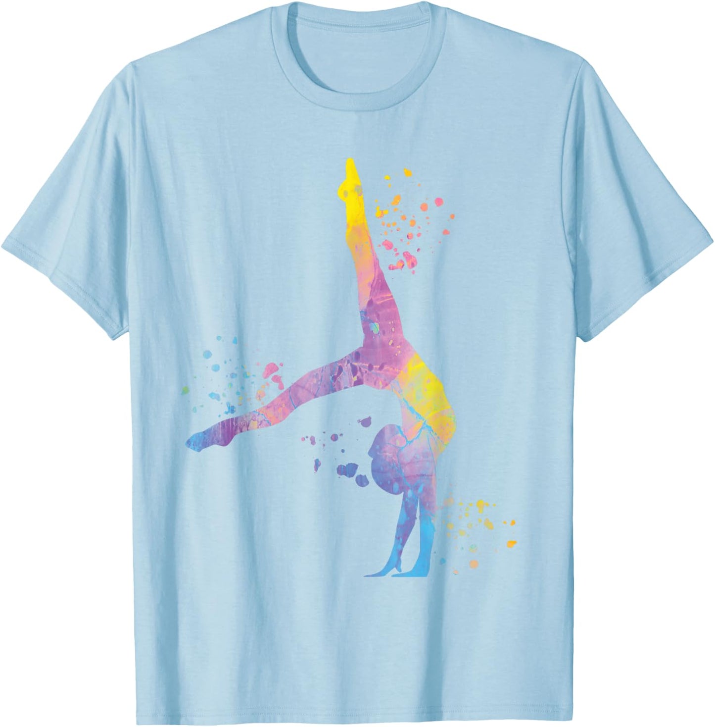 Gymnastic Gymnastics for Girls and Children, White T-Shirt - T-Shirt | Light Blue